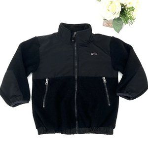 Champion Fleece Jacket Toddler Size Large 4/5 Black Full Zip Pockets